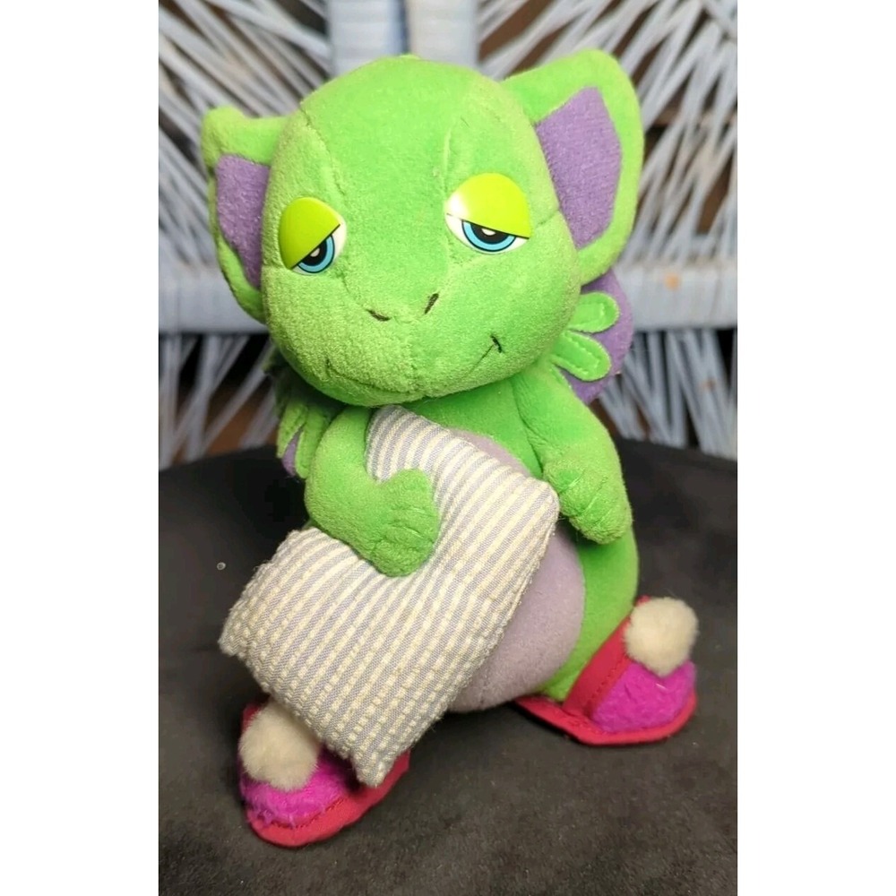 Pocket Dragons Cuddles‎ 6" Plush Real Musgrave Vtg 1999 Sleepy Green Dragon RARE